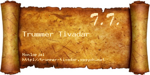 Trummer Tivadar névjegykártya